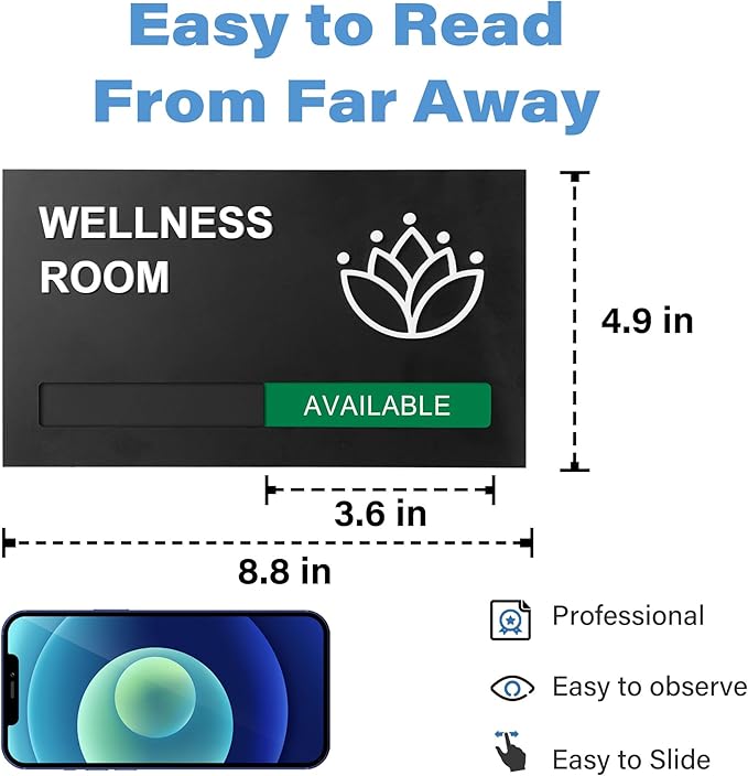 Wellness Room Office Sign, Do Not Disturb Privacy Slide Door Sign, In Use And - Image 2