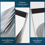 White Legal Pads 8.5 x 11 Notepads, 12 Pack Writing Paper Note Pads 8.5x11 - Image 3