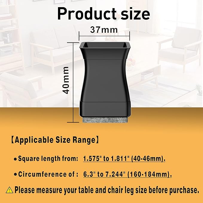 Square Chair Leg Protectors for Hardwood Floors - Image 2