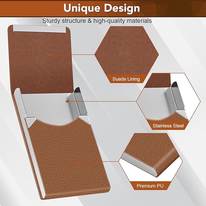Business Card Holder with Ultra Slim Design, Business Card Case with Premium PU - Image 4