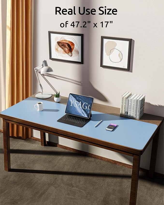 YSAGi Leather Desk Protector, Office Mat, Large Mouse Mat, Non-Slip PU Leather - Image 2