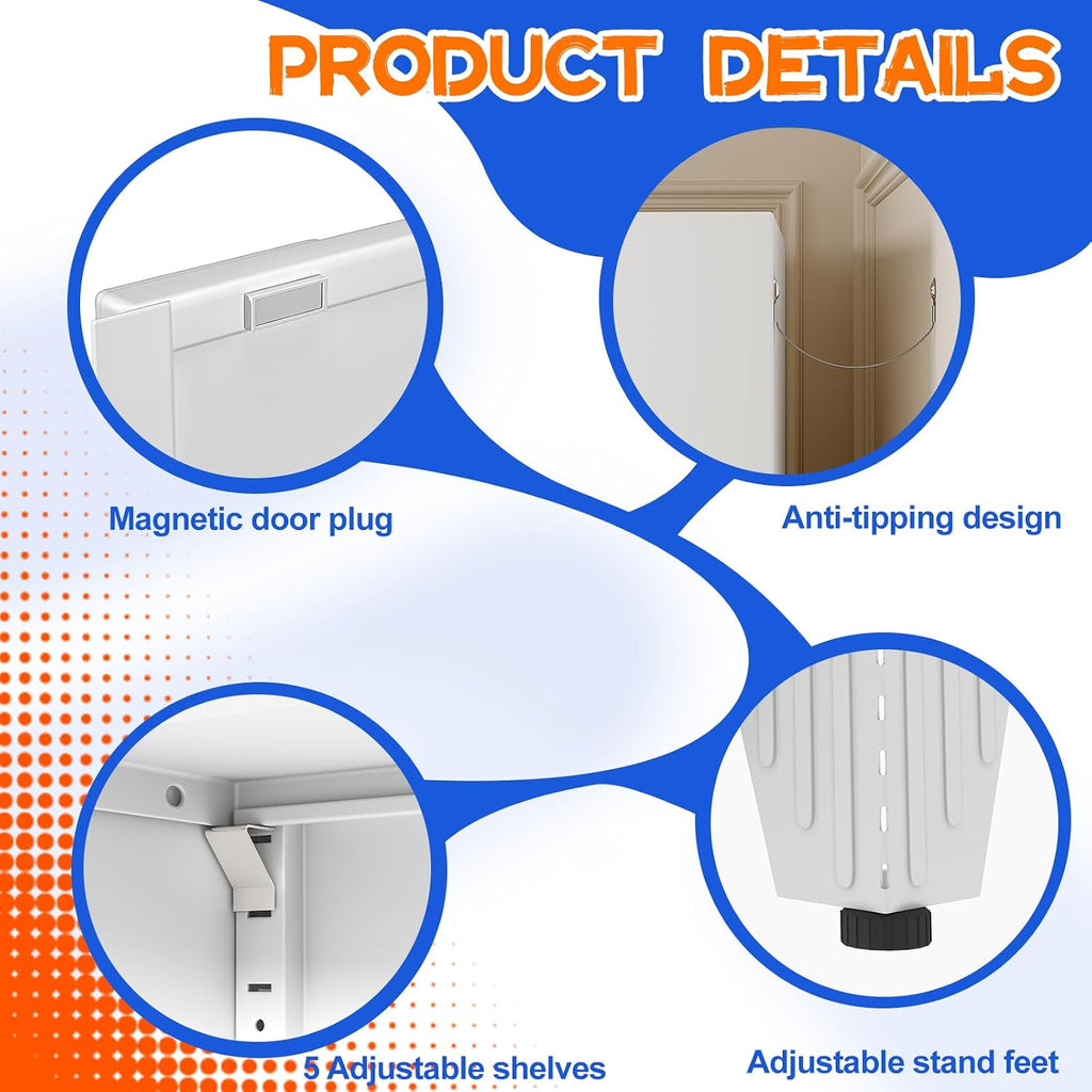 gaious 75.2" tall metal storage cabinet with 2, package contents