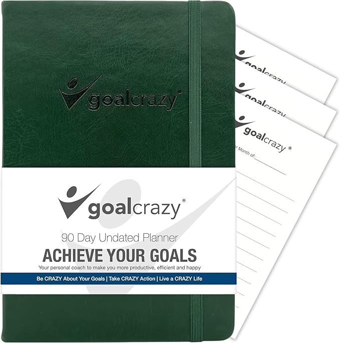 Undated Daily Planner to Achieve Your Goals 2025-2026 by GoalCrazy