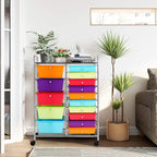 HAPPYGRILL 15-Drawer Rolling Cart, Storage Carts - Image 2