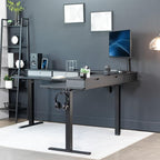 VIVO Electric Mobile Corner 75 x 63 inch 2 Tier Stand Up L-Shaped Desk - Image 7