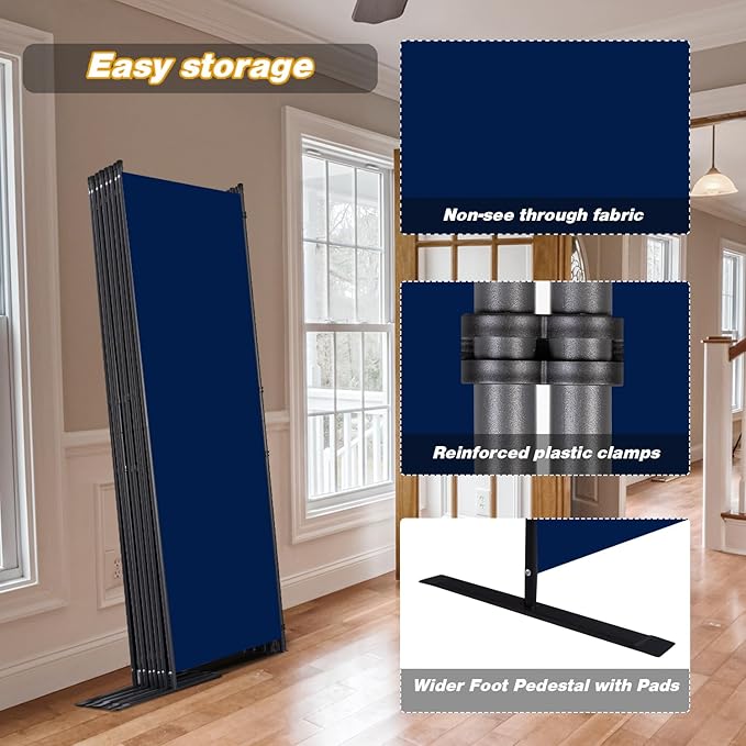 CHOSENM Room Divider, 8 Panel Folding Privacy Screens - Image 4