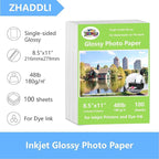 ZHADDLI Glossy Photo Paper 8.5 x11, Inkjet Photo Printer Paper, instant - Image 2