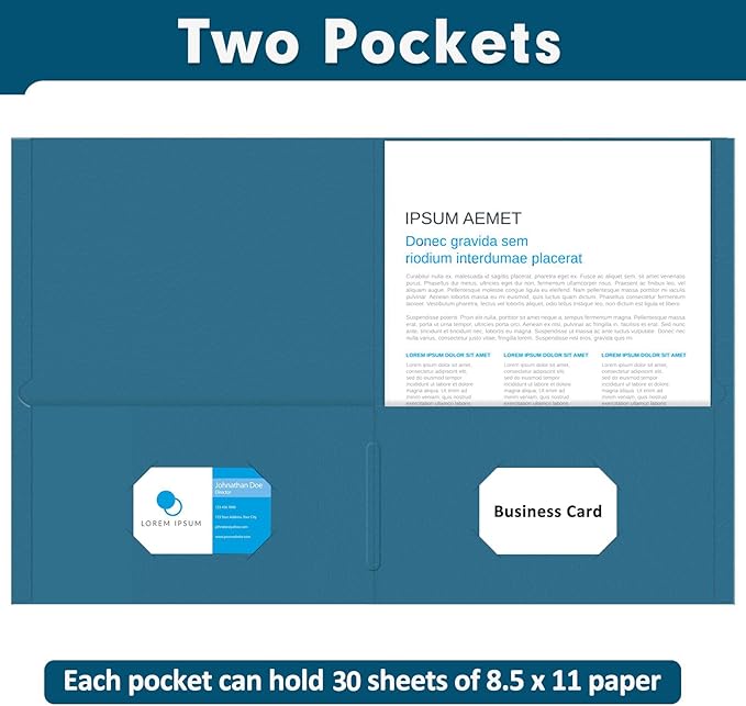Two Pocket Folders, PANDRI 30 Pack 2 Pocket Folders, Letter Size Paper File - Image 4