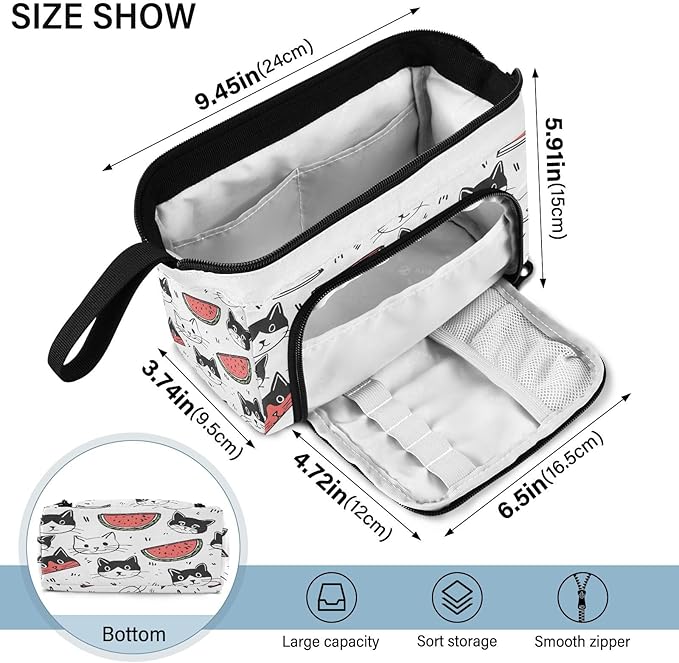 Bolaz Big Capacity Pencil Pen Case Pouch Bag School College Office Organizer - Image 3