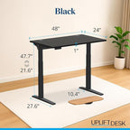 UPLIFTDESK V3 2-Leg Black Laminate Wood Standing Desk – Adjustable Height - Image 2
