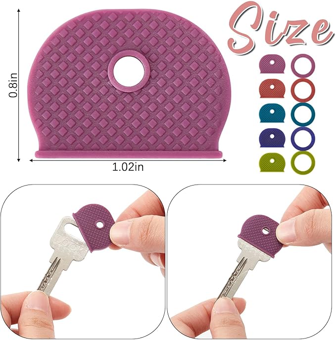 Blulu 80 Pieces 1Inch Colored Key Covers Caps Tags Covers Set Plastic Key Color - Image 2