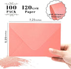 Pink Pearl Envelopes 5x7-100 PCS Goefun Metallic A7 Euro Flap Envelopes - Image 2