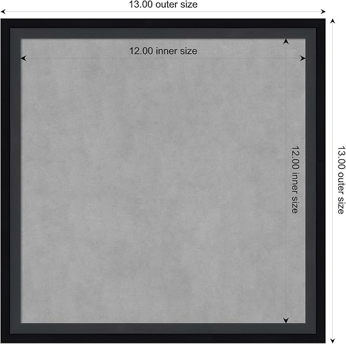 Amanti Art Black Framed Magnetic Board 13x13 X-Small Vision Board - Image 4