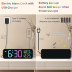Peakeep Digital Alarm Clock for Bedrooms, Date Day of Week Large Display - Image 5