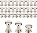 90 Set Chicago Screws Binding Screw Leather Screw Nail Rivet Button Solid Belt Tack (Silver M5x1/4, 3/8, 1/2,)