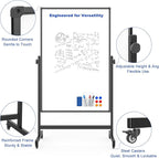 Rolling Whiteboard on Wheels, Double-Sided Magnetic Dry Erase Board - Image 3