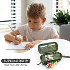 Tactica Pencil Case for Boys,Large Boys Pencil Pouch with Zipper Compartments, Big Capacity Pen Box Pen Bag Organizer for School College Office Kids Teen Boy Men Adult