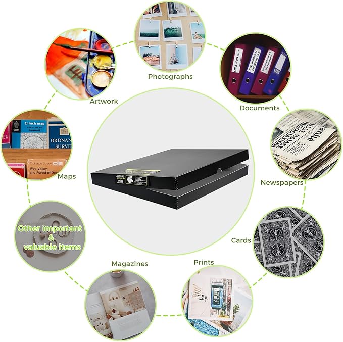 Lineco 16x20 Black Clamshell Archival Folio Storage Box, 1.75" Deep. Acid-Free - Image 6