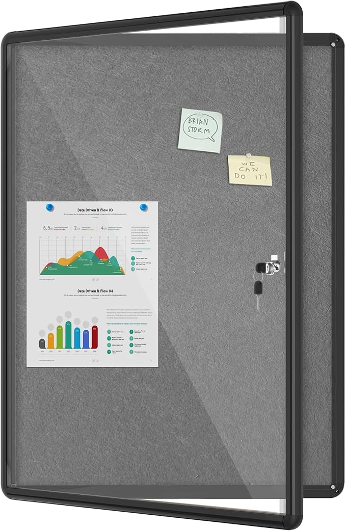 Mifuro 38"x28" Enclosed Bulletin Board, Lockable Weather-Resistant Aluminum by MifuroOfficeProduct