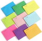Eastern Wolf 9 Pads to Do Lined Sticky Notes, 9 Bright Multi Colors Self-Stick by EasternWolf
