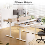 Standing Desk With Drawers, 47x23.6 Inch Electric Stand Up With Storage Shelf - Image 7