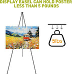aroic 63" easel stand for display, 3 pack showing dimensions