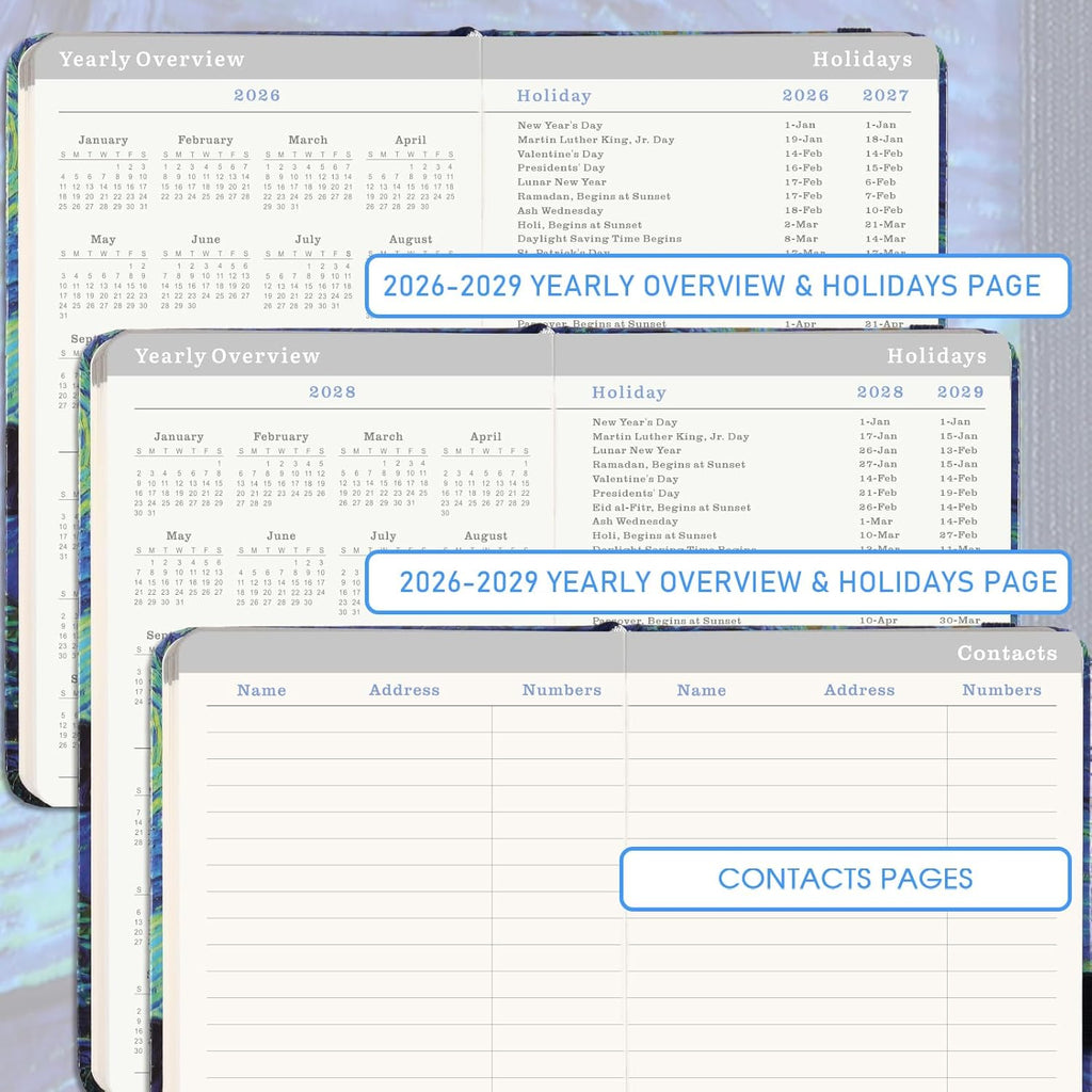 2026-2029 Pocket Planner/Calendar - 3 Year Monthly Planner 2026-2029 from Jul. 2026 - Jun. 2029(36 Months), 3.8" x 6.3", Pen Holder, Inner Pocket and 61 Notes Pages
