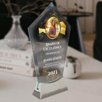 9 1/4" Personalized Award Glass Plaque, Personalized as Awards and Trophies, Glass Awards Plaques as Retirement and Employee of the Month Plaque, Appreciation and Leadership Gifts Designs (Design 6)