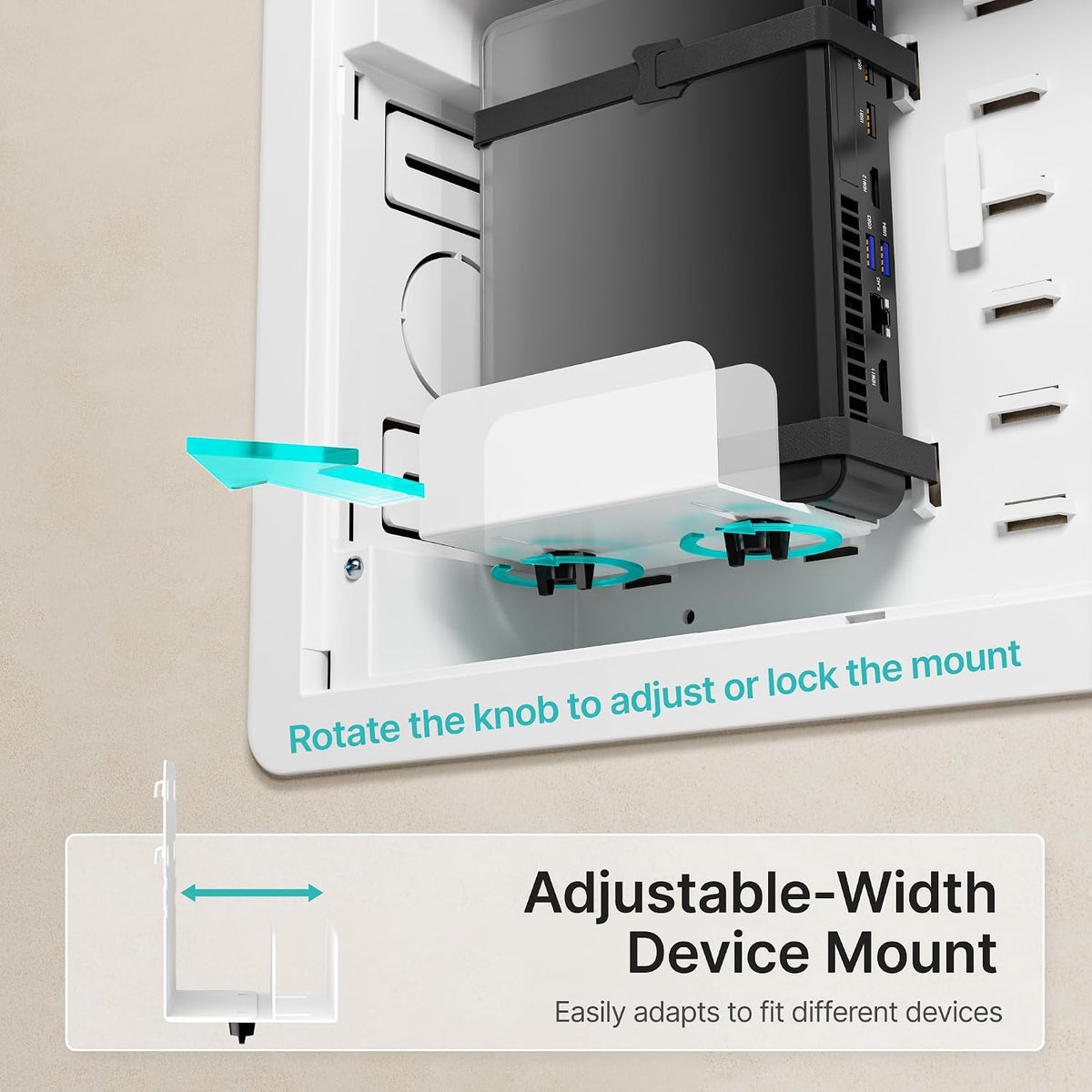 PEGZONE 9" in-Wall Media Box Recessed Outlet Cable Management Kit