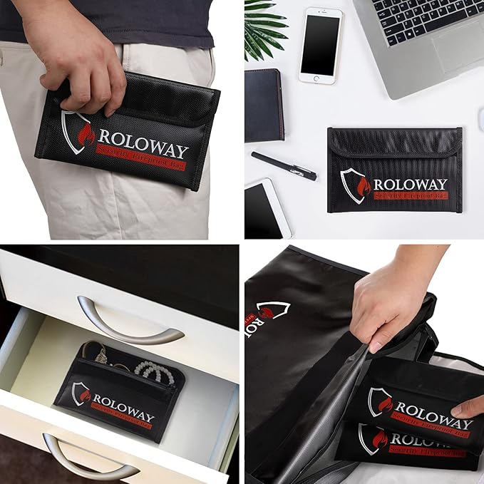ROLOWAY Small Fireproof Bag, Non-itchy Fireproof Money Bag - Image 6