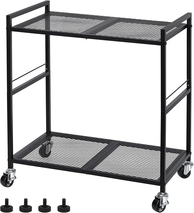 OYEAL Computer Tower Stand, PC Tower Stand Metal Rolling Cart Holds up to 40lbs - Image 3