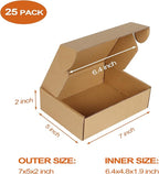 PHAREGE 7x5x2 inch Shipping Boxes Bulk 25 Pack Brown, Tab Lock Tuck Top Mailer - Image 2