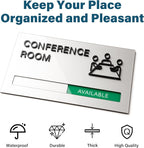 Conference Room Door Signs for Office, Meeting In Progress Door Sign, In Use - Image 2