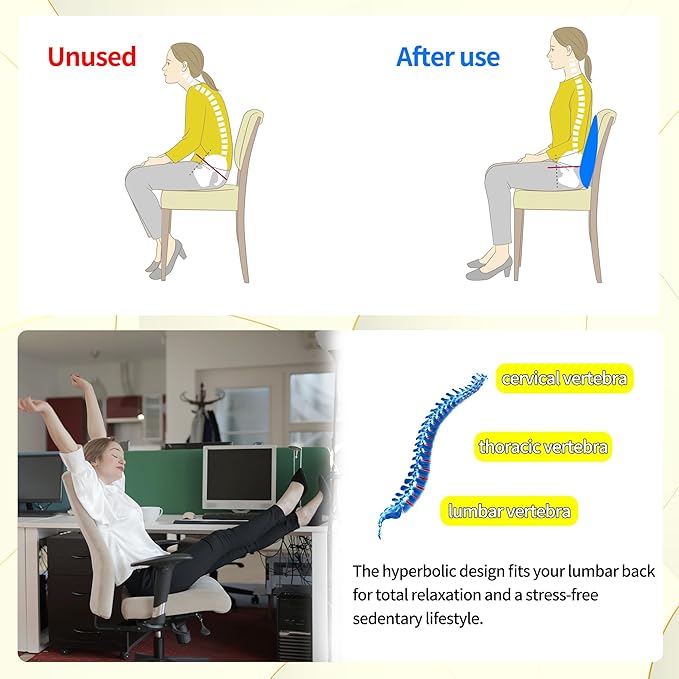 Lumbar Support Pillow for Office Chair, Memory Foam Back Lumbar Support Pillow - Image 3