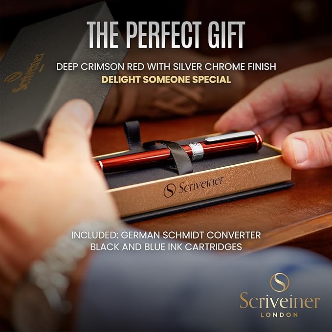 Scriveiner Deep Crimson Red Fountain Pen - Image 3