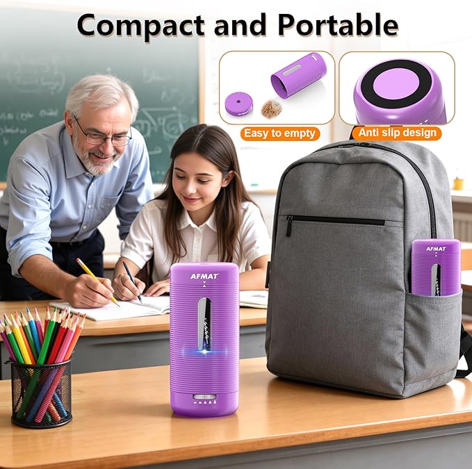 AFMAT Electric Pencil Sharpener, Fully Automatic Pencil Sharpener, Auto in & Out - Image 7