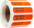 Red for Rectal Use Only Stickers / 500 Small Labels / 0.375" x 1.5" Fluorescent Red Permanent Adhesive Sticker