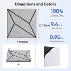 UNECHO 12 Pack 12" X 12" X 0.47" Acoustic Panels - Image 3