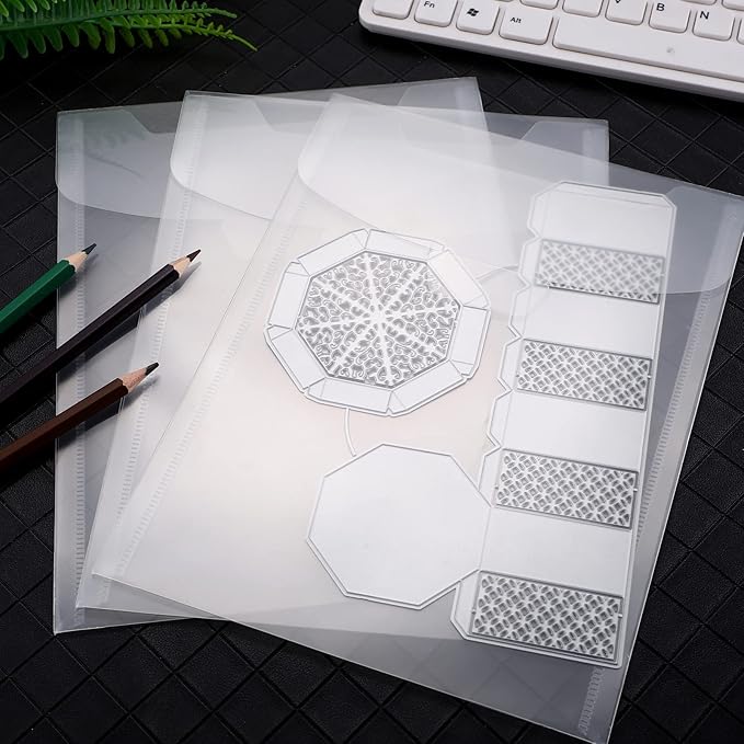 Marspark 21 Pieces Clear Stamp and Die Storage Bag Pockets Resealable Plastic - Image 4
