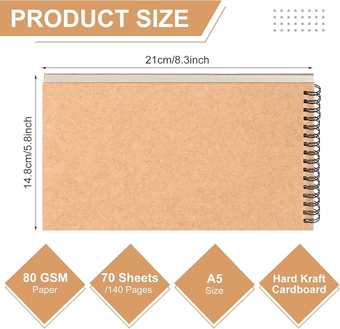 Engrowtic Dot Grid Notebook Top Spiral Notebook A5 Size Bullet Dotted Paper - Image 2