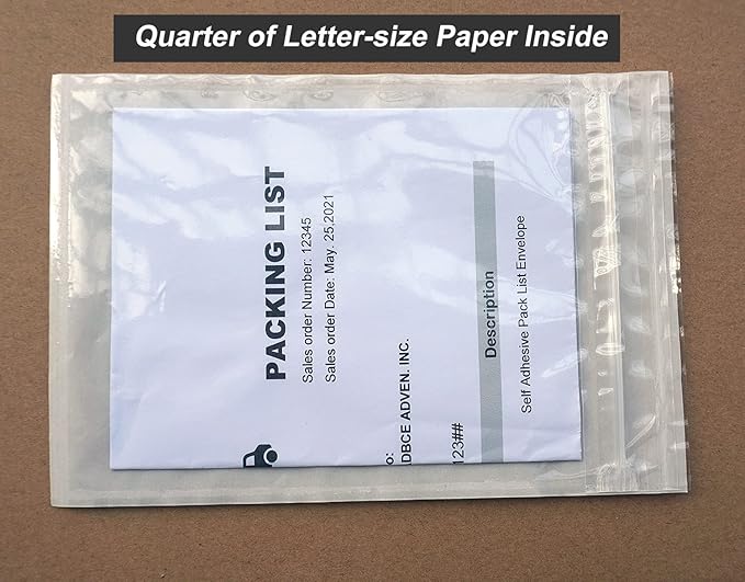 BEUYI Premium 5'' x 7.5'' Resealable Adhesive Shipping Label/documents Pouches - Image 3