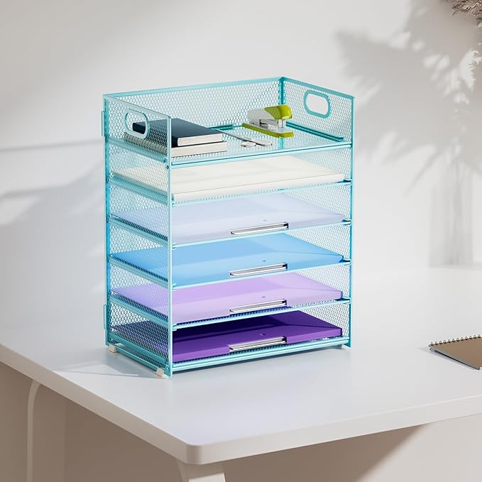 Marbrasse 6 Tier Paper Organizer Letter Tray - Image 6
