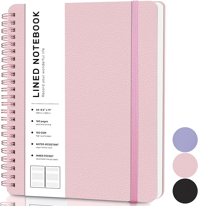 Lined Spiral Journal Notebook, A4 Spiral Notebook, 8.5''×11'' 100GSM Thick - Image 8