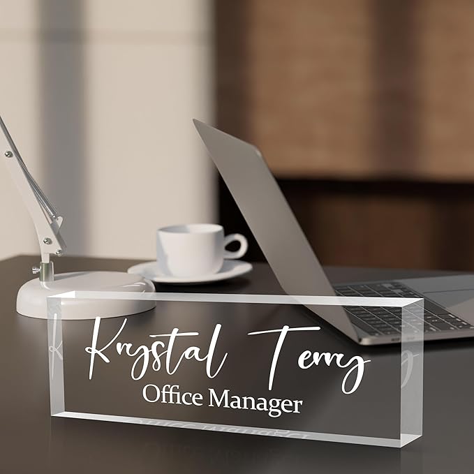 Personalized Name Plate for Desks, Custom Desk Name Plates, Acrylic Name Plate - Image 7