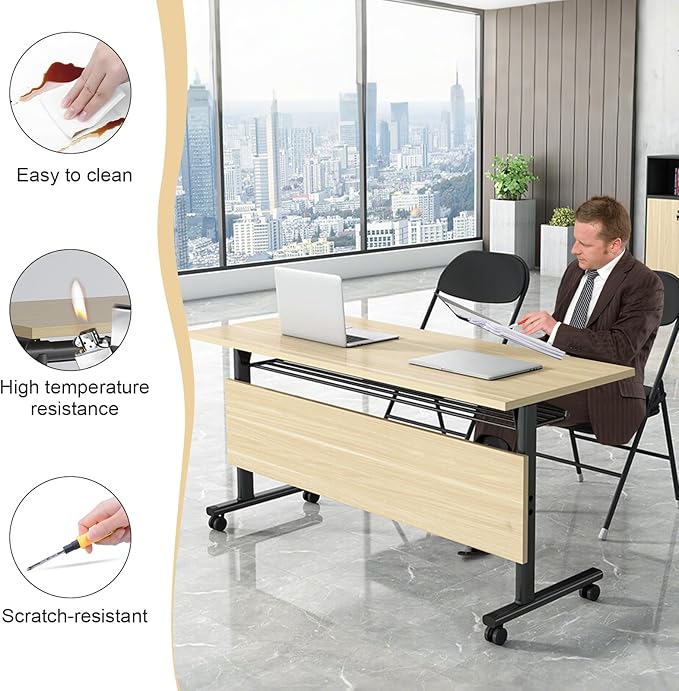 Conference Table, 55.1''Folding Conference Room Table - Image 5