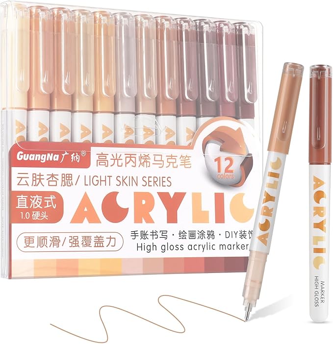 kander Acrylic Gel Pens, 12 Colors Highlighter Acrylic Gel Ink Pens by Yourcreativeassistant