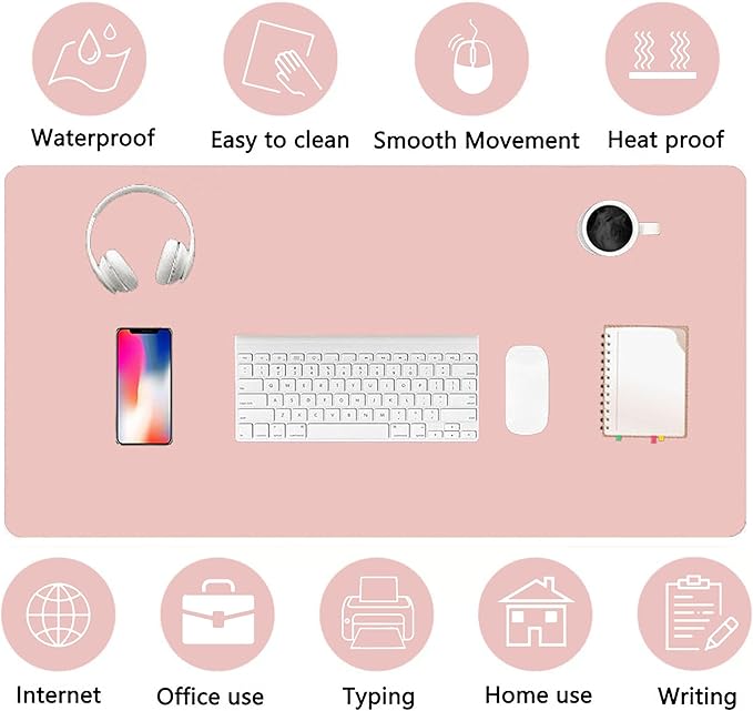 PU Leather Desk Pad Protector Gaming Mouse Pad Non Slip Desk Mat - Image 5
