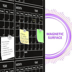 Magnetic Whiteboard Calendar Black Glass Board Yearly Calendar - Image 6
