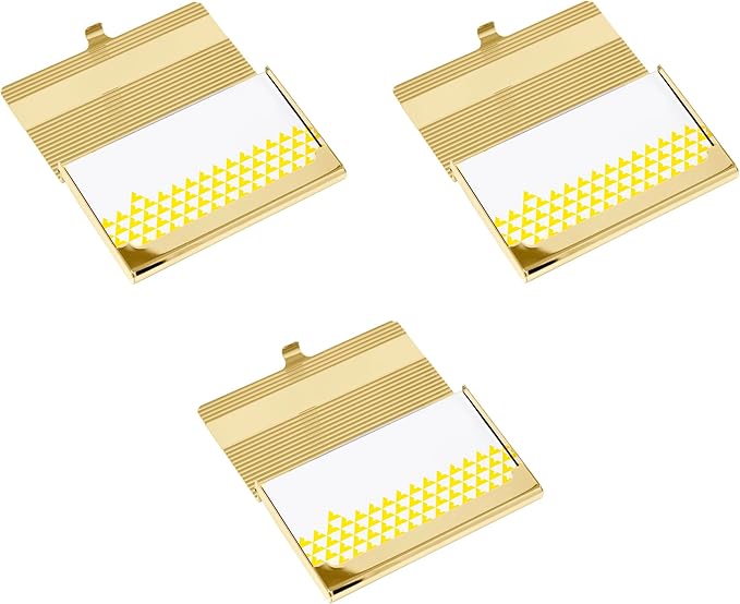 Stephanie Imports Set of 3 Slim & Minimalist Metal Business Card Holder Unisex - Image 3