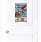 With Faith Football Metal Sign – Vintage Christian Sports Wall Art - Image 7